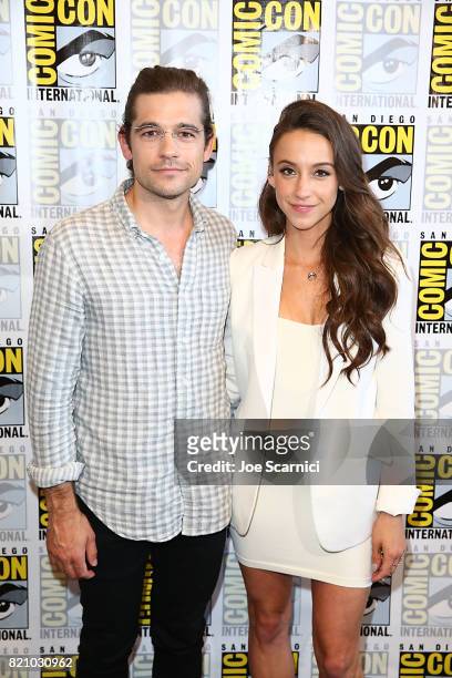 Jason Ralph and Stella Maeve arrive at "The Magicians" press line at Comic-Con International 2017 on July 22, 2017 in San Diego, California.