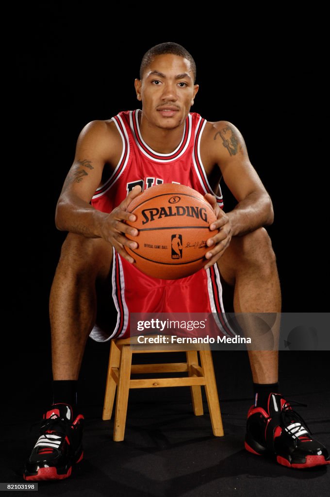 D Rose Rookie Derrick Rose of the Chicago Bulls poses for a portrait during the ...