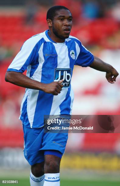 Wilson Palacios of Wigan in action during the pre-season match between Barnsley and Wigan Athletic at Oakwell Stadium on July 29, 2008 in Barnsley,...