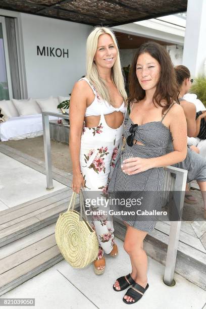 Megan Grauzlis and Kim Kniezewski attend MIKOH 2018 COLLECTION Poolside Cocktail Party at 1 Hotel South Beach on July 22, 2017 in Miami, Florida.