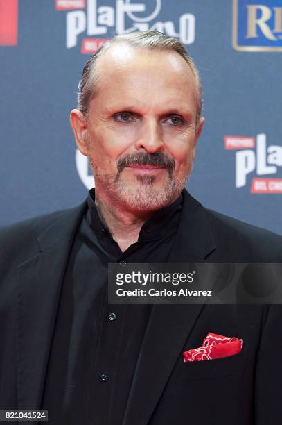 Singer Miguel Bose attends the Platino Awards 2017 photocall at the La Caja Magica on July 22, 2017 in Madrid, Spain.