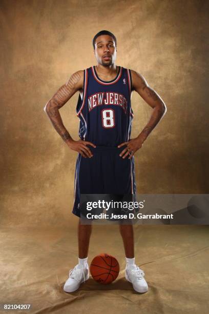 Chris Douglas-Roberts of the New Jersey Nets poses for a portrait during the 2008 NBA Rookie Photo Shoot on July 29, 2008 at the MSG Training...