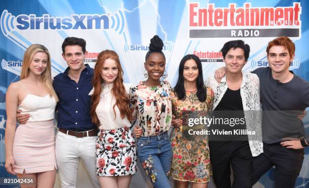 Lili Reinhart, Casey Cott, Madelaine Petsch, Ashleigh Murray, Camila Mendes, Cole Sprouse and KJ Apa attend SiriusXM's Entertainment Weekly Radio...