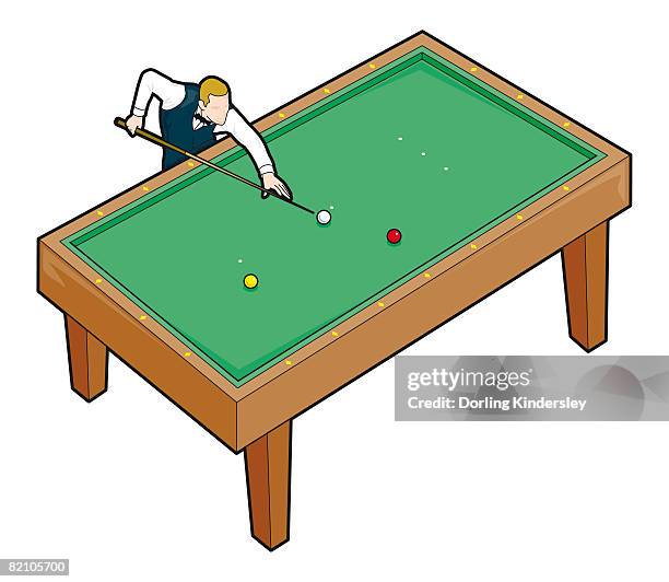 snooker player holding cue, pointing at cue ball - people capability digital yellow stock-grafiken, -clipart, -cartoons und -symbole