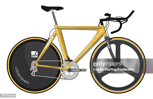 time-trial bike - racing bicycle stock illustrations