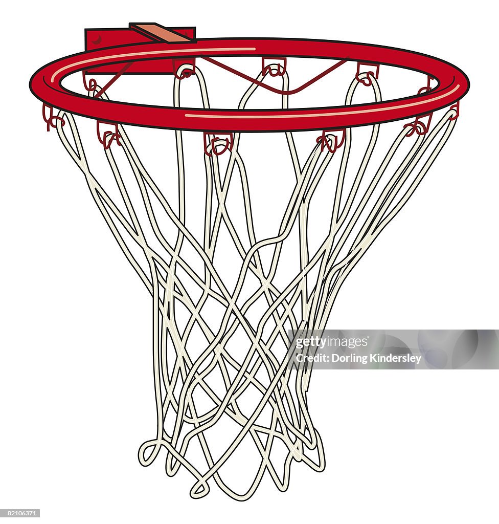 Netball goal ring and net