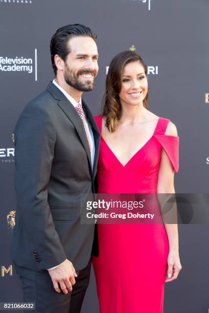 Reporter Annabelle Sedano and husband Vincent arrive for the 69th Los Angeles Area Emmy Awards at Television Academy on July 22, 2017 in Los Angeles,...