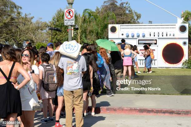 Festivalgoers attend day 2 of FYF Fest 2017 at Exposition Park on July 22, 2017 in Los Angeles, California.