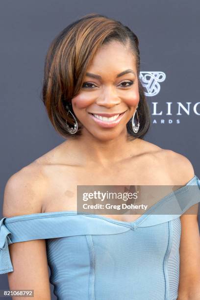 Reporter Kristina Pink arrives for the 69th Los Angeles Area Emmy Awards at Television Academy on July 22, 2017 in Los Angeles, California.