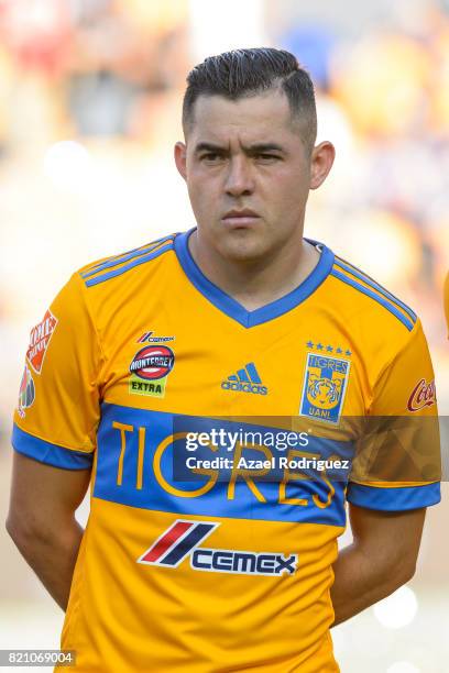 Israel Jimenez of Tigres pose prior the 1st round match between Tigres UANL and Puebla as part of the Torneo Apertura 2017 Liga MX at Universitario...