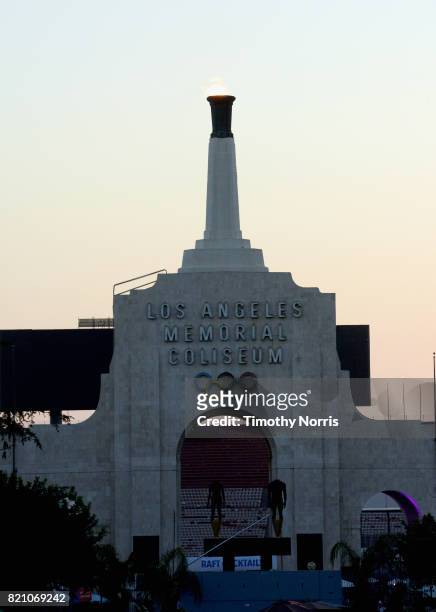 View of the Los Angeles Memorial Coliseum during day 2 of FYF 2017 on July 21, 2017 at Exposition Park in Los Angeles, California.
