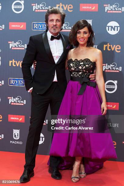 Jesus Olmedo and Nerea Garmendia attends the Platino Awards 2017 photocall at the La Caja Magica on July 22, 2017 in Madrid, Spain.