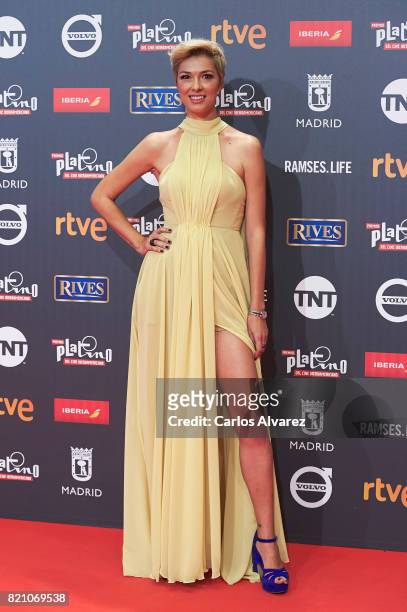 Actress Cristina Urgell attends the Platino Awards 2017 photocall at the La Caja Magica on July 22, 2017 in Madrid, Spain.