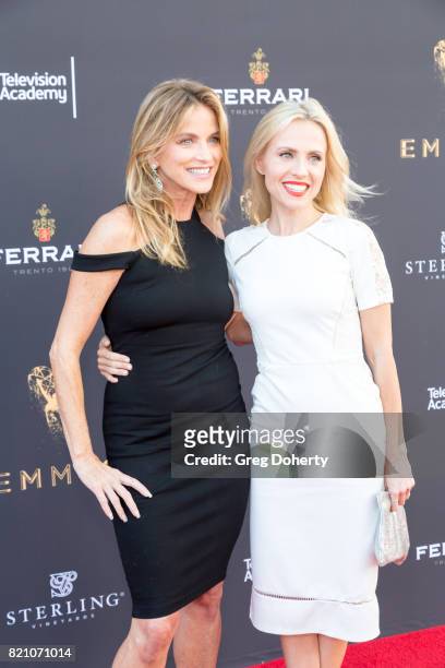 Reporter Dorothy Lucey and Television Personality Jessica Holmes arrive for the 69th Los Angeles Area Emmy Awards at Television Academy on July 22,...
