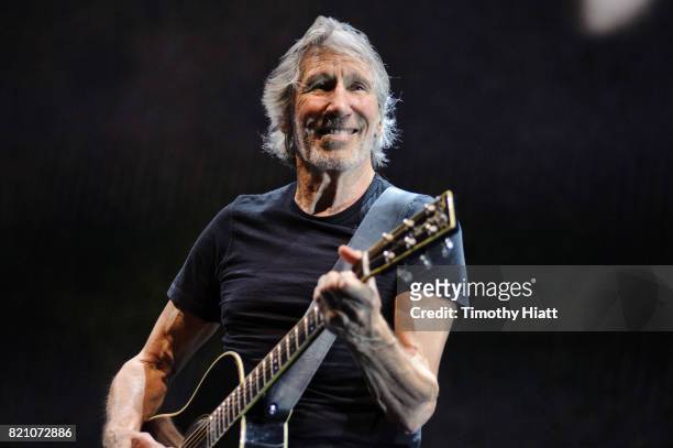 Roger Waters permors at the United Center on July 22, 2017 in Chicago, Illinois.