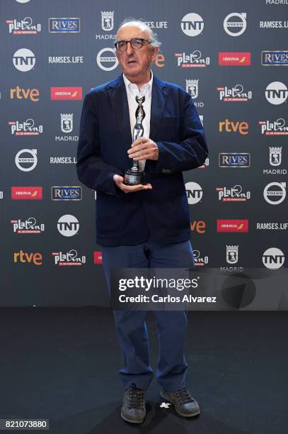 Jaume Roures receives the 'Cine y Educacion en Valores' award for the movie 'Esteban' during the 'Platino Awards 2017' at La Caja Magica on July 22,...