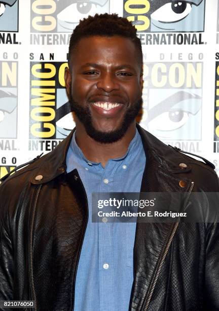 Actor Winston Duke from Marvel Studios Black Panther' at the San Diego Comic-Con International 2017 Marvel Studios Panel in Hall H on July 22, 2017...