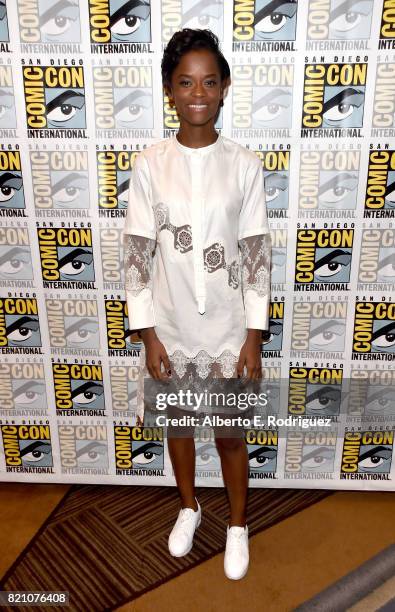 Actor Letitia Wright from Marvel Studios Black Panther' at the San Diego Comic-Con International 2017 Marvel Studios Panel in Hall H on July 22,...