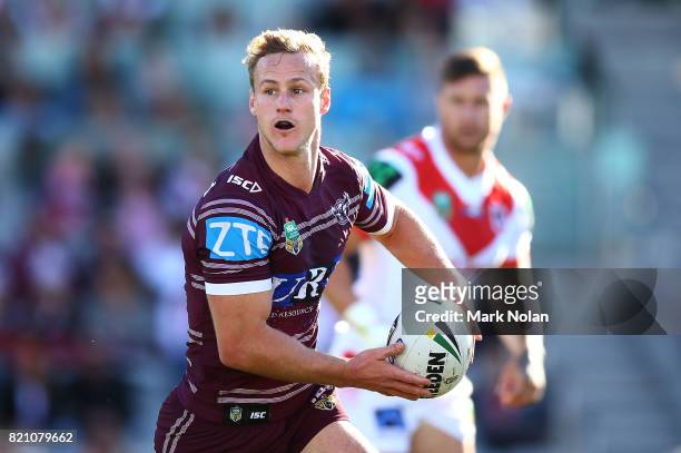 Daly Cherry-Evans of the Eagles in action during the round 20 NRL match between the St George Illawarra Dragons and the Manly Sea Eagles at WIN...