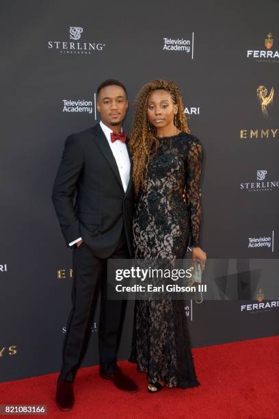 Jessie T. Usher and Erica Ash attend the 69th Los Angeles Area Emmy Awards at Television Academy on July 22, 2017 in Los Angeles, California.