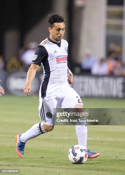 Adam Najem of Philadelphia Union controls the ball during the game between the Philadelphia Union at Columbus Crew SC held at MAPFRE Stadium in...