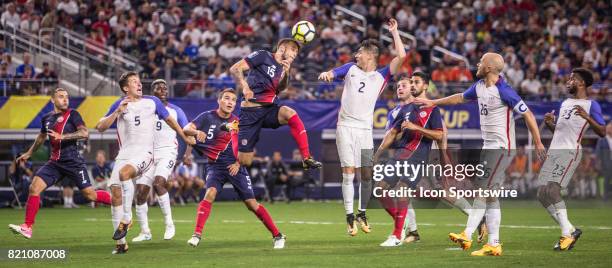 United States and Costa Rica during the CONCACAF Gold Cup Semifnal game between USA and Costa Rica on July 22nd, 2017 at AT&T Stadium in Arlington,...