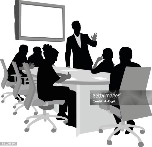 executive boardroom - business meeting stock illustrations