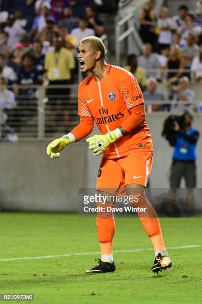 Alphonse Areola of PSG during the International Champions Cup match between Paris Saint Germain and Tottenham Hotspur on July 22, 2017 in Orlando,...