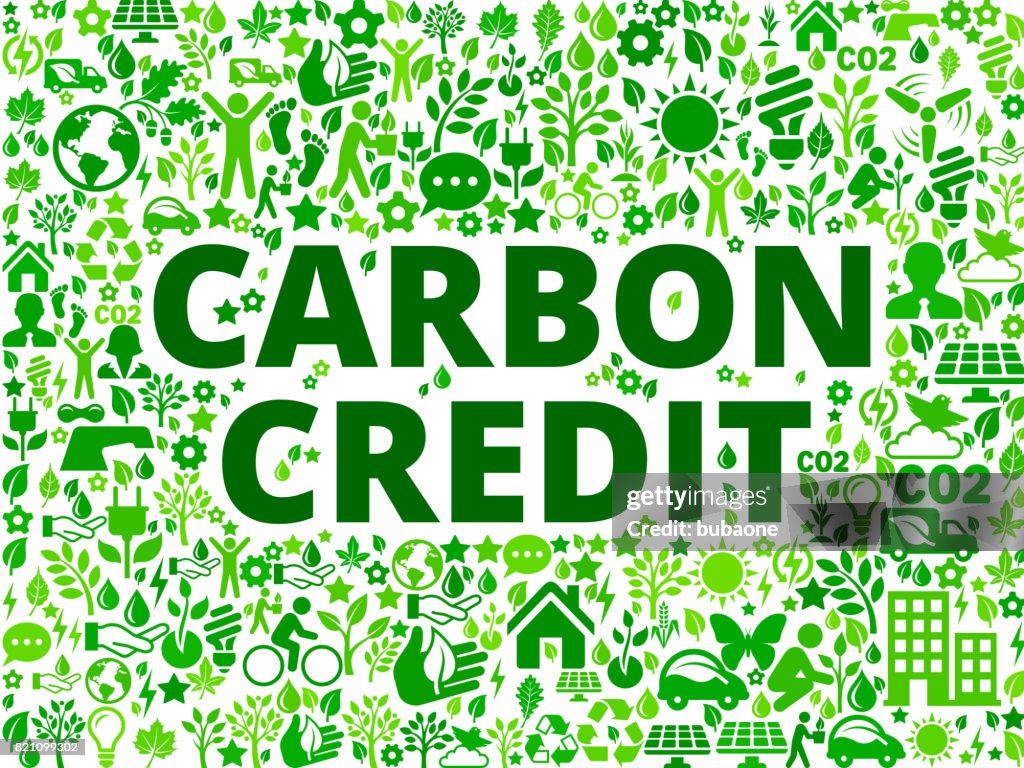 Carbon credit Environmental Conservation Vector Icon Pattern