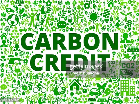 碳信用環境保護向量圖示模式 碳信用環境保護向量圖示模式