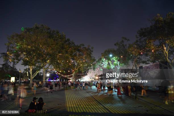 Festivalgoers during day 2 of FYF Fest 2017 at Exposition Park on July 22, 2017 in Los Angeles, California.