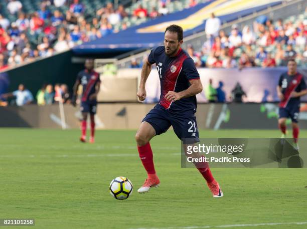 Marco Urena of Panama defends during 2017 Gold Cup quarterfinal game against Costa Rica Costa Rica won 1 - 0.