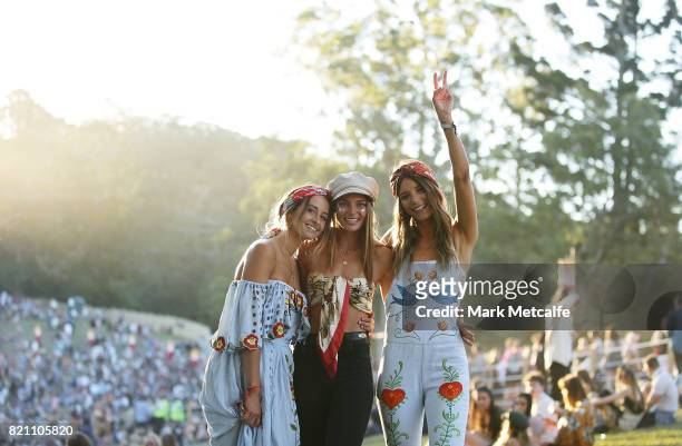 Festival goers pose during Splendour in the Grass 2017 on July 23, 2017 in Byron Bay, Australia.