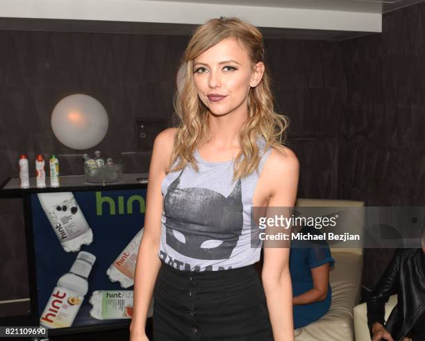 Riley Voelkel attends Comic Con TVLine Media Lounge Sponsored By Hint on July 22, 2017 in San Diego, California.
