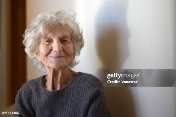 senior women with gentle smile - 85 2016 stock pictures, royalty-free photos & images