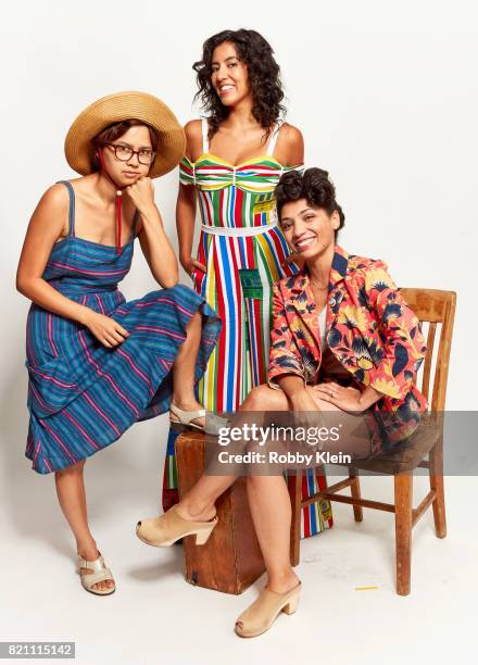 Actors Charlyne Yi, Stephanie Beatriz, and Jasika Nicole from Amazon's 'Danger & Eggs' pose for a portrait during Comic-Con 2017 at Hard Rock Hotel...