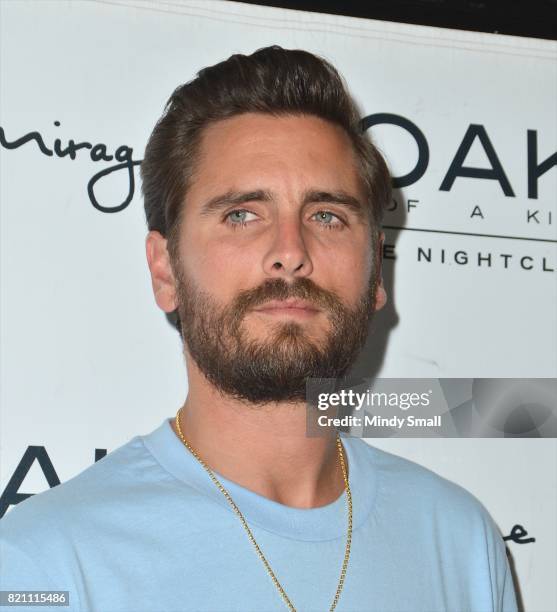 Television personality Scott Disick arrives at 1 OAK Nightclub at The Mirage Hotel & Casino on July 23, 2017 in Las Vegas, Nevada.