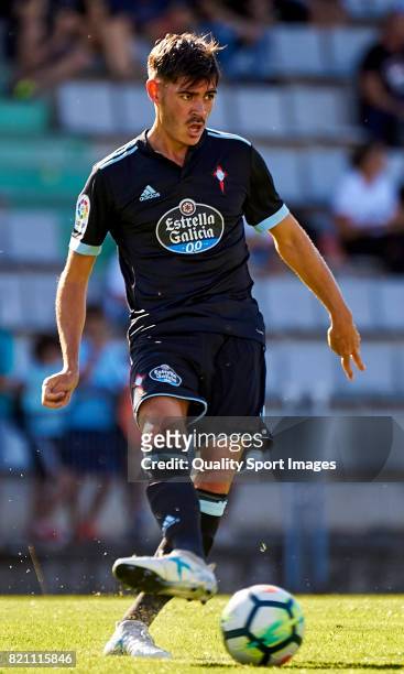 Jozabed Sanchez of Celta de Vigo in action during the pre-season friendly match between Celta de Vigo and Sporting de Gijon at A Malata Stadium on...