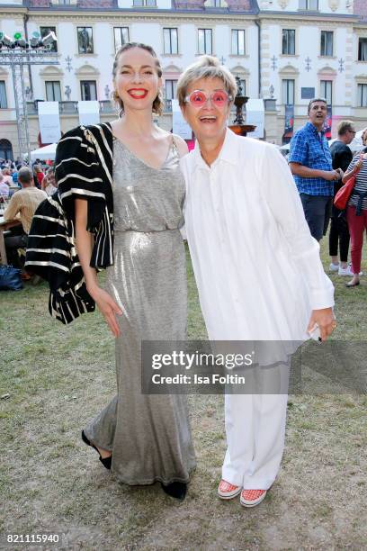 Russian actress Svetlana Dryga and Gloria von Thurn und Taxis during the Sting concert at the Thurn & Taxis Castle Festival 2017 on July 22, 2017 in...