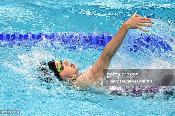 Hannah Miley of Great Britain during the Women's 200m Individual Medley heats on day ten of the Budapest 2017 FINA World Championships on July 23,...