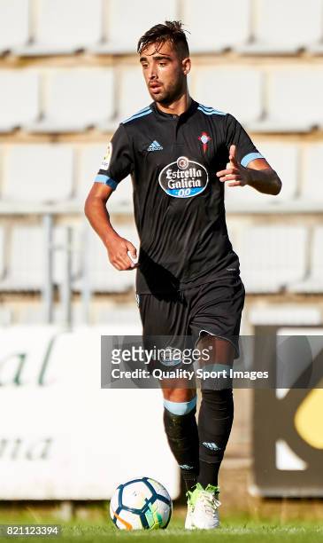 Brais Mendez of Celta de Vigo in action during the pre-season friendly match between Celta de Vigo and Sporting de Gijon at A Malata Stadium on July...