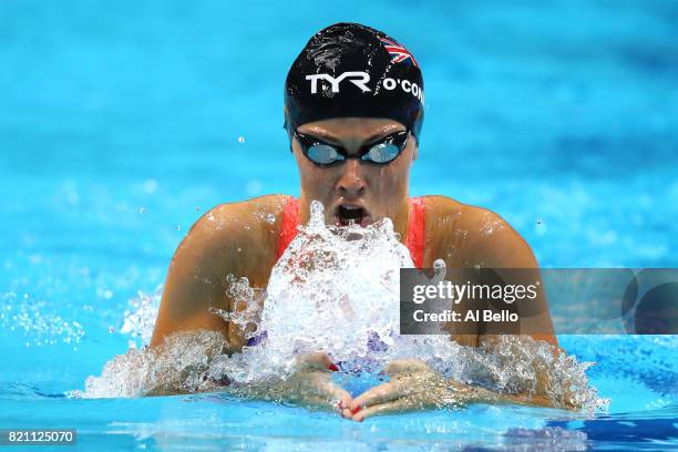 Siobhan O'Connor of Great Britain during the Women's 200m Individual Medley heats on day ten of the Budapest 2017 FINA World Championships on July...