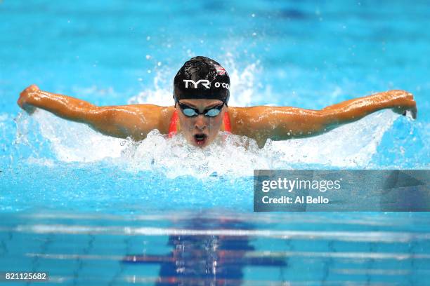 Siobhan O'Connor of Great Britain during the Women's 200m Individual Medley heats on day ten of the Budapest 2017 FINA World Championships on July...