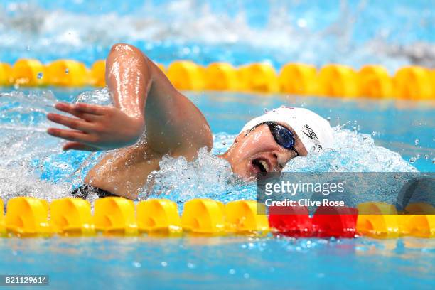 Bingjie Li of China during the Women's 400m Freestyle heats on day ten of the Budapest 2017 FINA World Championships on July 23, 2017 in Budapest,...