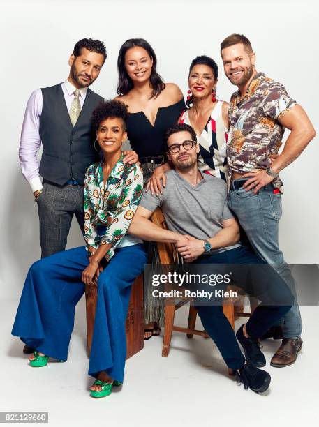 Actors Cas Anvar, Dominique Tipper, Frankie Adams, Steven Strait, Shohreh Aghdashloo, and Wes Chatham from Syfy's 'The Expanse' poses for a portrait...