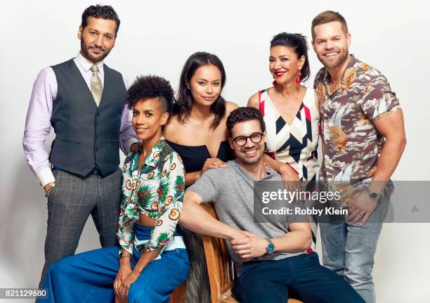 Actors Cas Anvar, Dominique Tipper, Frankie Adams, Steven Strait, Shohreh Aghdashloo, and Wes Chatham from Syfy's 'The Expanse' poses for a portrait...