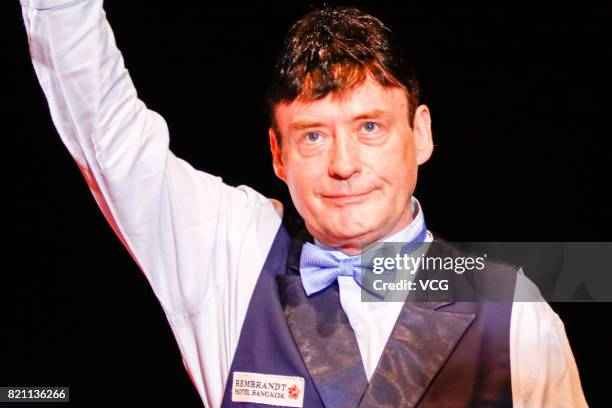 Jimmy White of England reacts during the first exhibition game against Ng On-Yee of Chinese Hong Kong on day four of 2017 Hong Kong Masters at Queen...
