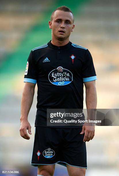 Stanislav Lobotka of Celta de Vigo looks on during the pre-season friendly match between Celta de Vigo and Racing de Ferrol at A Malata Stadium on...