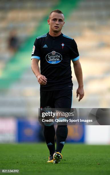 Stanislav Lobotka of Celta de Vigo looks on during the pre-season friendly match between Celta de Vigo and Racing de Ferrol at A Malata Stadium on...