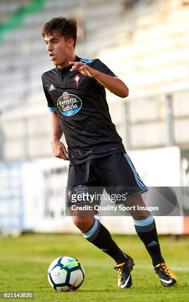 Diego Pampin of Celta de Vigo in action during the pre-season friendly match between Celta de Vigo and Racing de Ferrol at A Malata Stadium on July...
